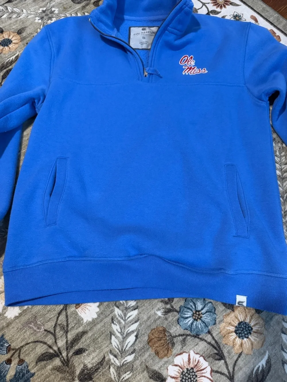 Colosseum Ole Miss Blue Quarter-Zip Pullover